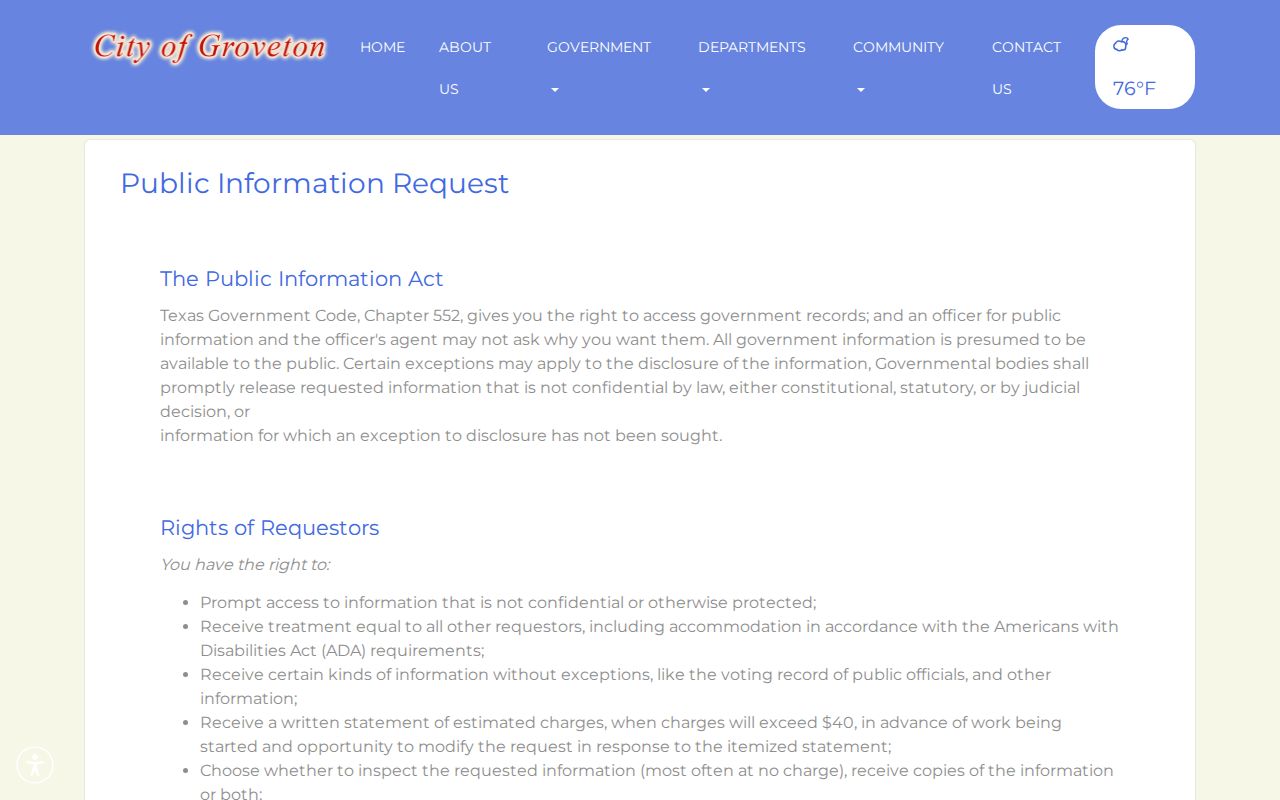 Groveton warrant records: public-information request channels